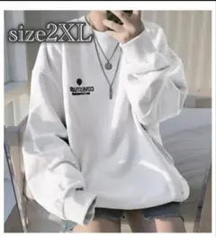 846 トレーナー レディース 大きいサイズ パーカー 2XLサイズ ホワイト