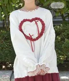 axes femme ホイップハートトレーナー 生成り