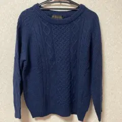 The 1st Floor ネイビー ケーブルニットセーター
