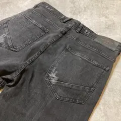 【ZARA MAN】ザラ マン 裾ジップ ダメージ加工 アンクル スキニーデニム