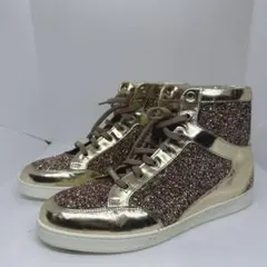 JIMMY CHOO グリッター ハイカット スニーカー ゴールド 39 ラメのサムネイル
