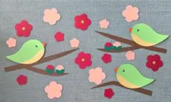 壁面飾り うぐいす 梅の花 春 ハンドメイド