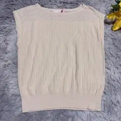 any SiS エニィスィス 透かし編み ニット カットソー ベージュ 2 M