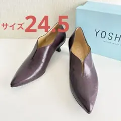 新品未使用 YOSHITO ヨシトパンプス ダークパープル 24.5ヒール5cmのサムネイル