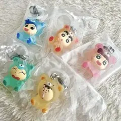 クレヨンしんちゃん みんなでくまパジャマめじるしアクセサリー★全5種コンプリート