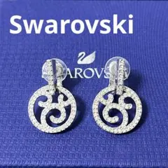 スワロフスキー　イヤリング　サークル　透かし彫り　パヴェ　正規品　美品のサムネイル