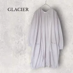 【GLACIER】シアーカーディガン ロング丈 Lサイズ ピンクベージュのサムネイル