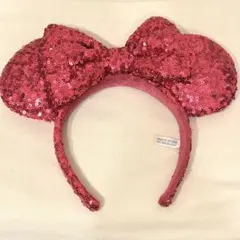 ディズニー ミニー カチューシャ スパンコール ピンク