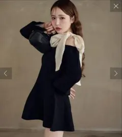 oneafteranotherNICECLAUP 肩リボンワンショルミニワンピ