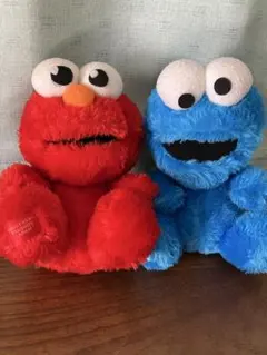 【新品同様】USJ セサミストリート エルモ＆クッキーモンスター ぬいぐるみ