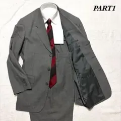 PART1 グレー　チェック　82-YLL 2タック　セットアップ　スーツ上下