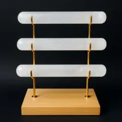 新品　浄化用セレナイト3段スタンド　ブレスレット浄化台座