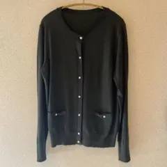 アオキ　ダークグリーン カーディガン　M