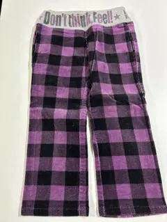 MPS 紫と黒のチェック ロングパンツ 90