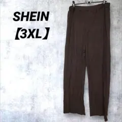 SHEIN プリーツパンツ 【3XL】ダークブラウン レディース
