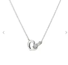 4℃　ヨンドシー　シルバーネックレス　ハート　フープ　ダイヤモンド