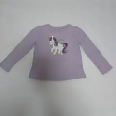 ユニコーンデザイン 長袖カットソー 薄紫