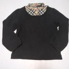 120★BURBERRYバーバリー★ノバチェック柄もおしゃれ！重ね着風カットソー