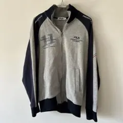 FILA ジップアップ トレーナー グレー/ネイビー