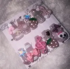 ネイルチップ 平成女児 韓国 ギャル Y2K ゴテゴテ 量産 音符 ガーリー