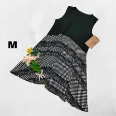 【タグ付き美品】アンティカ♪花柄 チュニック Aライン M ノースリーブ フレア