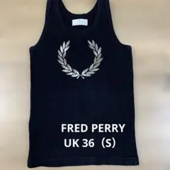 FRED PERRY ブラック タンクトップ UK 10のサムネイル