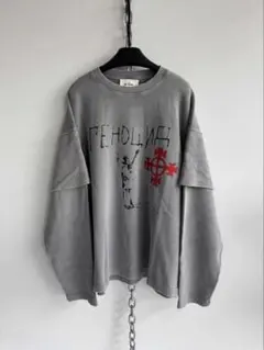 正規店購入 Hell System グレー 長袖カットソー プリント入り