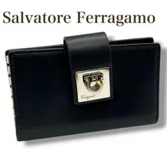 Ferragamo フェラガモ ガンチーニ キーケース 黒 レザー メンズのサムネイル