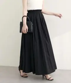 natural couture ナイロンタフタステッチピンタックフレアスカートのサムネイル