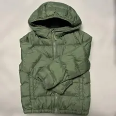 オリーブグリーン フード付き中綿コート　110cm