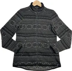 【L.L.Bean エルエルビーン　雪柄　フリースジャケット　グレー　ブラック】