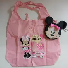 ©Disney ディズニー ミニーマウス 顔型ポーチ付き エコバッグ