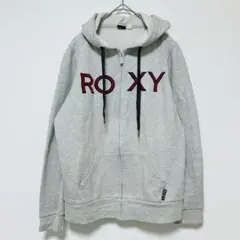 ROXY ロキシー ジップアップ パーカー M グレー ロゴ スウェット 裏起毛のサムネイル