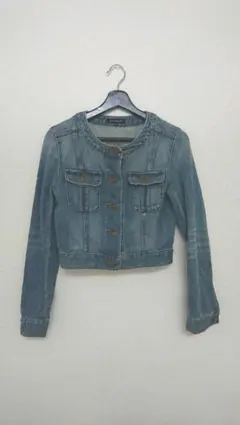 ノーカラーデニムジャケット デニムジャケット