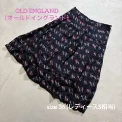 美品】OLD ENGLAND オールドイングランド ドット柄 フレアスカート