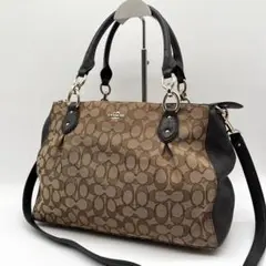 COACH コーチ ショルダーバッグ シグネチャー A4可 2way ブラウン