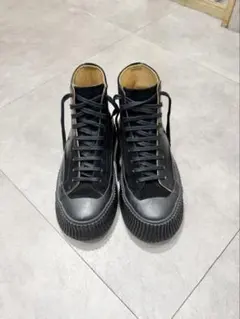 未使用級✨JIL SANDER 型押しロゴ レザー スニーカー ラウンドトゥ
