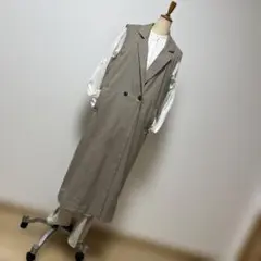 INGNI チェック柄 ダブルボタン ロングベスト