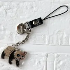 【極美品】　PRADA パンダ　キーホルダー　チャーム　ストラップ　シルバー PRADA プラダ チャーム キーリング パンダ メタル シルバー