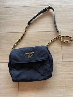 PRADA キルティング　ウエストポーチ　ショルダー　ネイビー