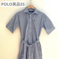 美品poloラルフローレン半袖ストライプワンピース