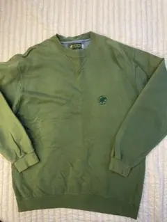 『訳あり』ハンティングワールド刺繍ロゴ グリーン色長袖スウェットＸＬサイズ