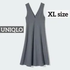 k0846 UNIQLO ブラッシュドジャージージャンパースカート グレーのサムネイル