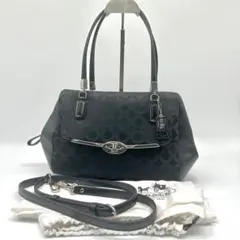 COACH 2WAY ショルダーバッグ オプアート ターンロック ブラックのサムネイル