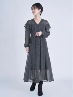CELFORD ロングワンピース フリル袖 Vネック 36 新品タグなし