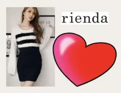 【大人気】rienda/リエンダ ふわふわ♡ MIXボーダーニットワンピース