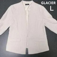 GLACIER premium ノーカラージャケット ベージュ Lサイズ
