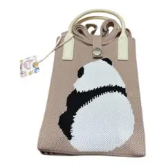 【新品タグ付き】パンダデザイン ミニショルダーバッグ ベージュ