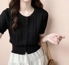 Alicedudu レースニットトップス　黒