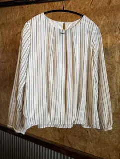 GLACIER ストライプブラウス M 白 卒業式 入学式 きれいめ